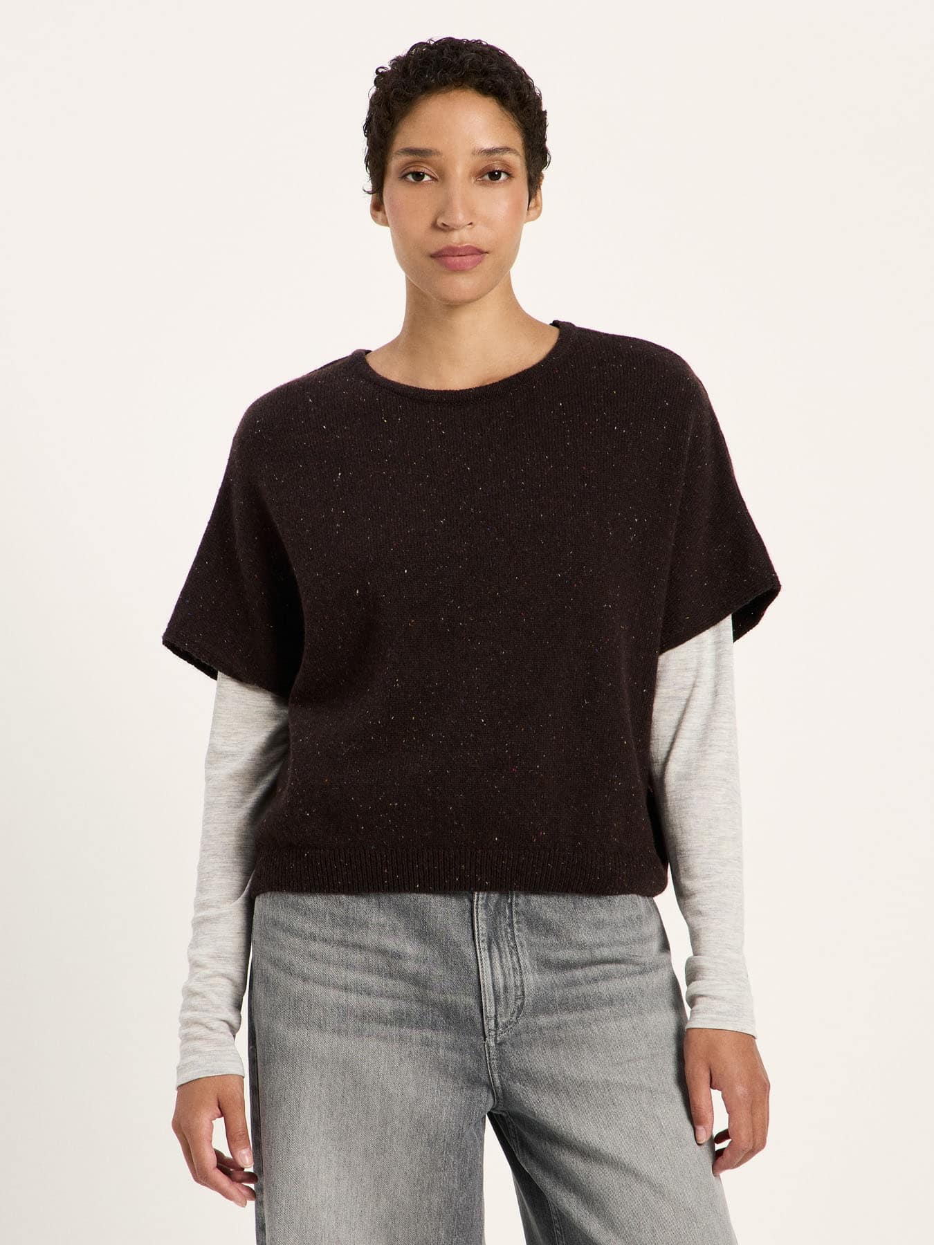 Pullunder Gots Lanius Chocolate Tweed 01