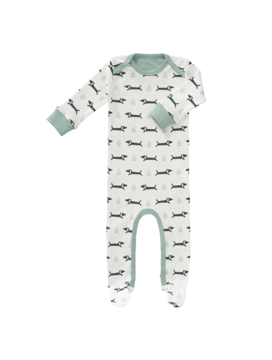 Pyjama Feet Dachs Fresk White Green 1