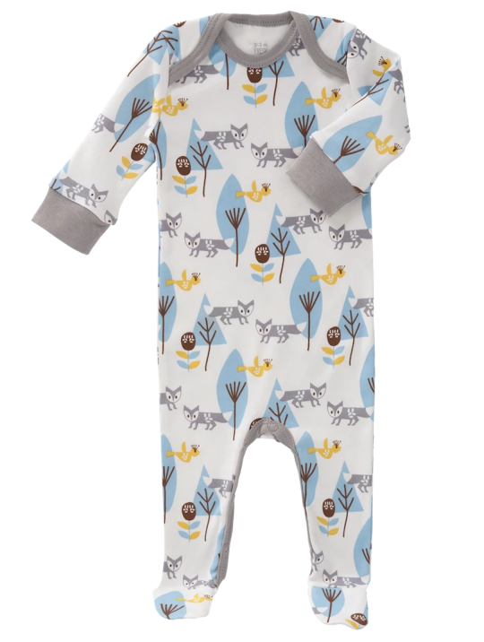 Pyjama Mit Füssen Fox Fresk Blau