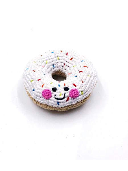 Rasseln Kinderrassel Doughnut White Pebble 1