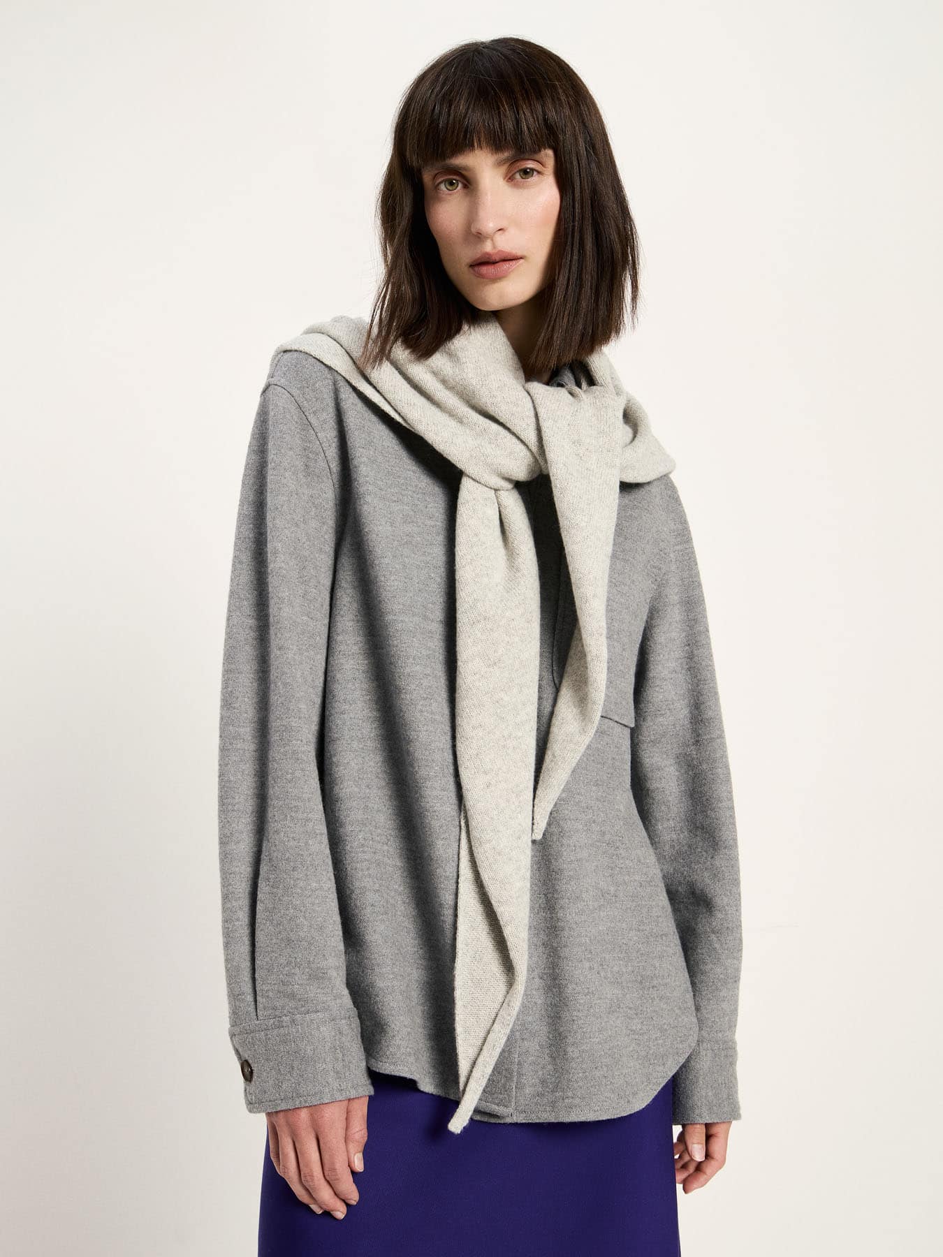 Schal Dreieck GOTS Lanius Grey Melange 01