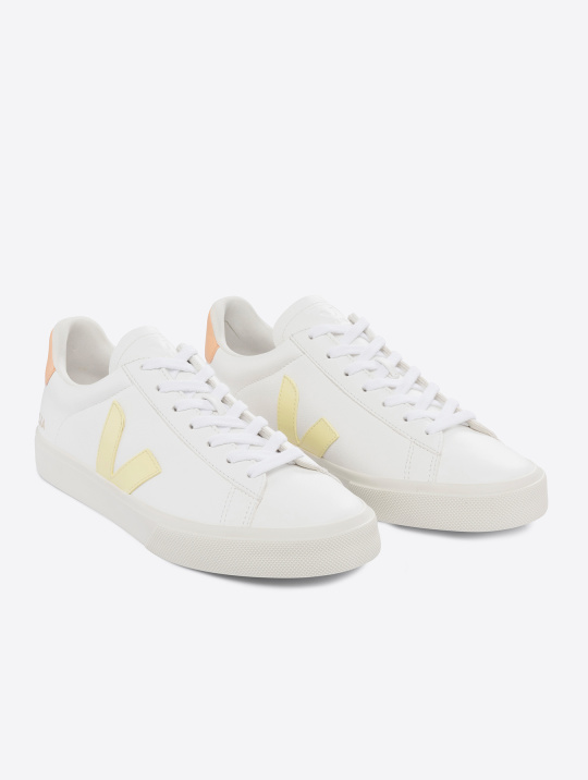 Schuhe Sneaker Campo Chromefree Leather Veja Extra White Sun Peach 1