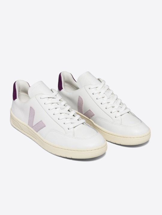 Schuhe Sneaker Sneaker V 12 Leather Veja Extra White Parme Magenta 1