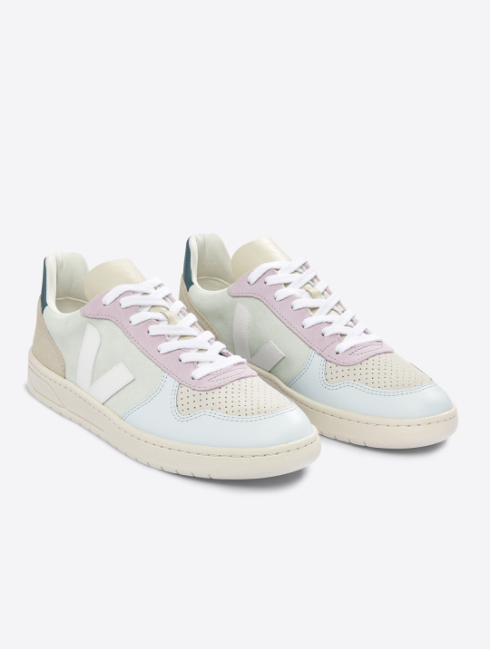 Schuhe Sneaker V 10 Suede Veja Jade White Multico 1