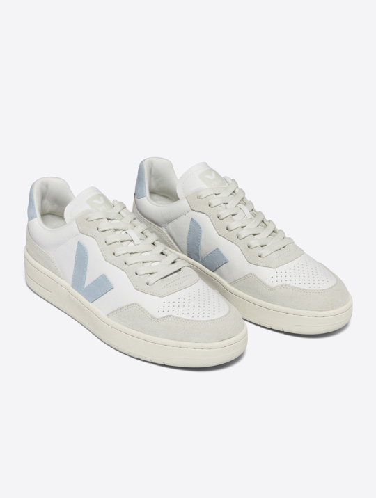 Schuhe Sneaker Veja V90 Leather Extra White Steel 01