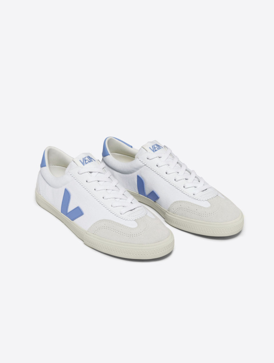 Schuhe Sneaker Veja Volley Canvas Shite Aqua 01