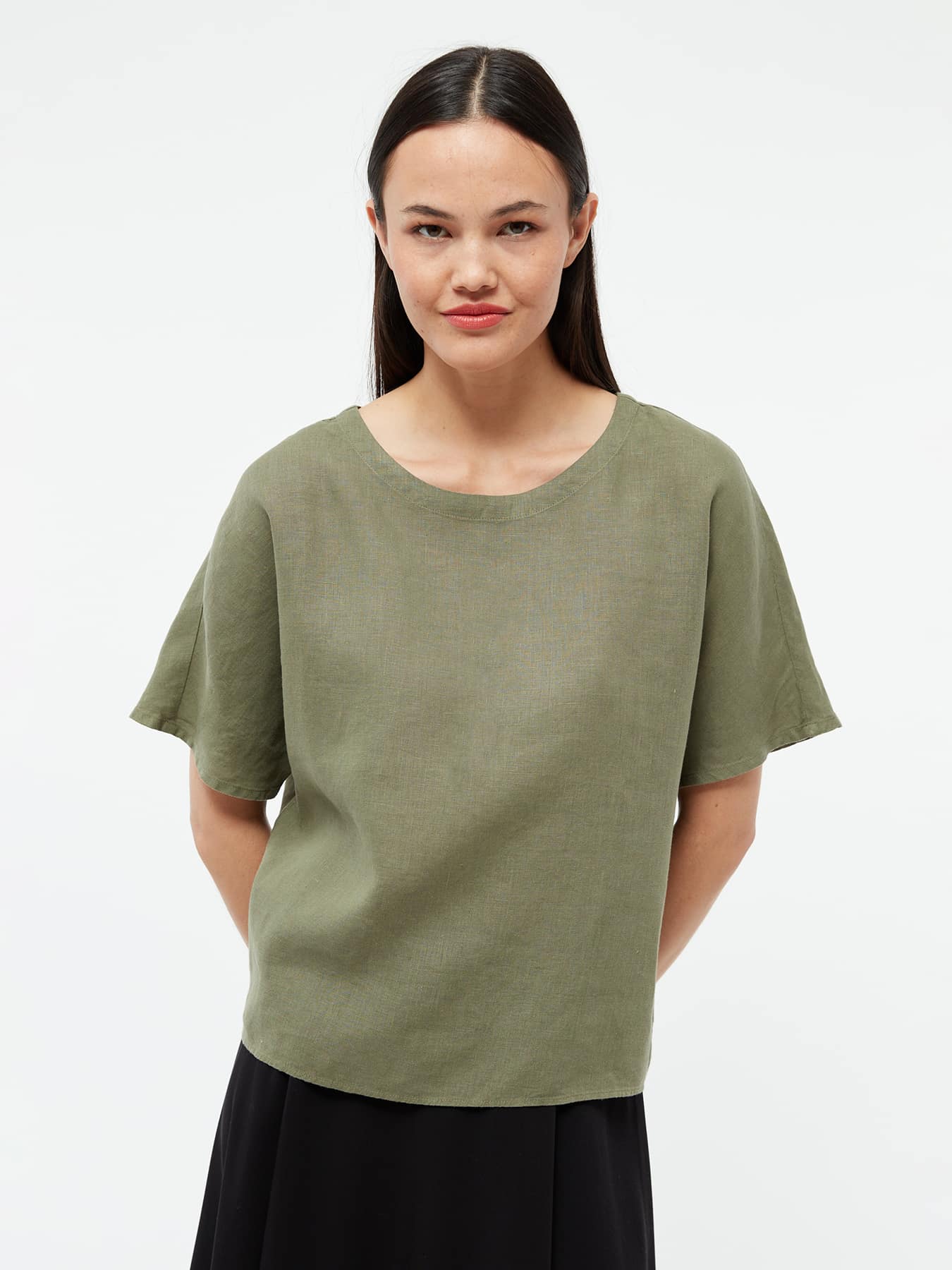Shirt Pina Givn Linen Faded Olive 01