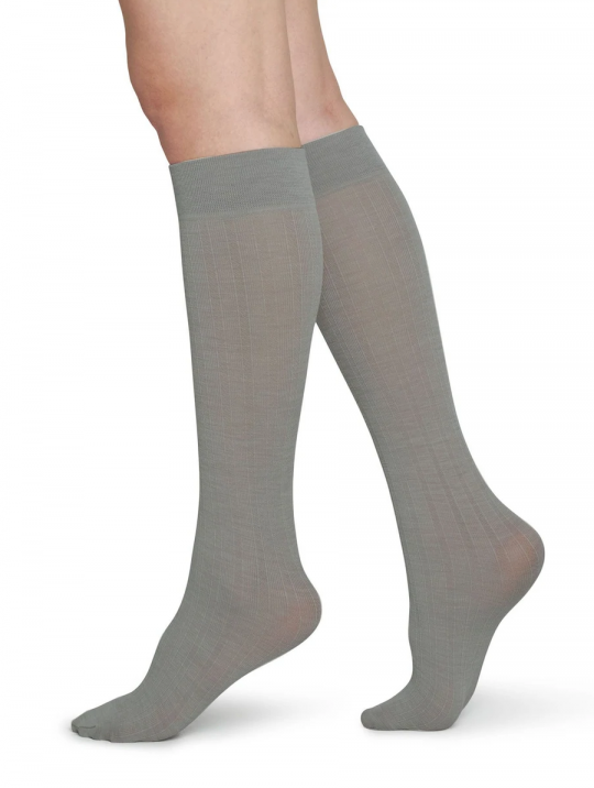 Socken Knee Highs Freja Swedish Stockings Light Grey 1