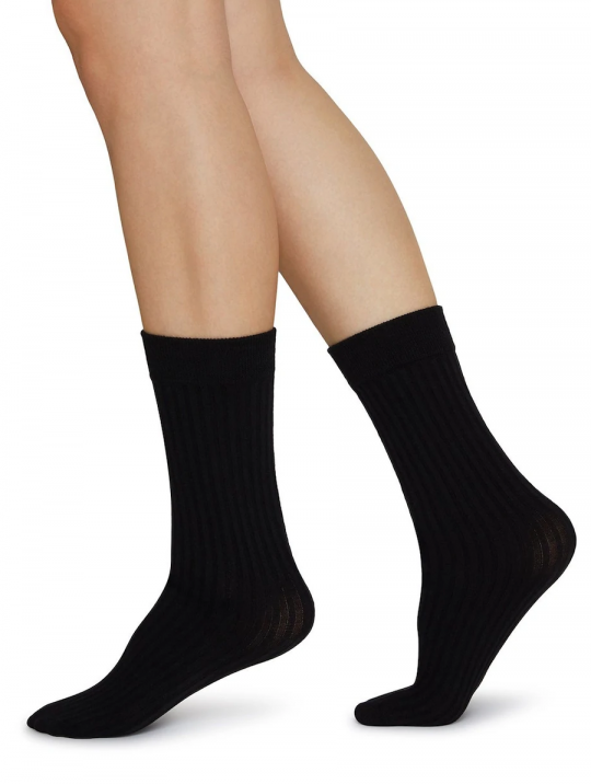 Socken Signe Bio Cotton Swedish Stockings Black 1