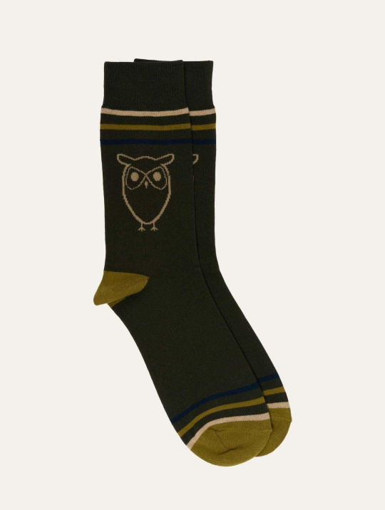 Socken Socken 2 Pack Owl Knowledge Cotton Apparel Green Moss 1