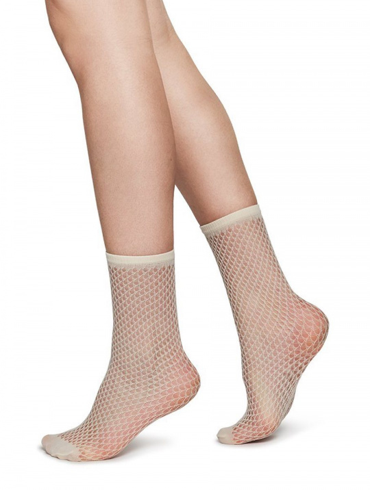 Socken Vera Net Socks Swedish Stockings Ivory 1