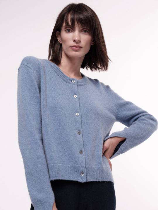Strickjacke Boxy Lanius Fog Melange 1