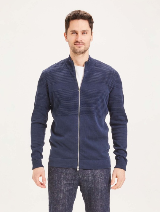 Strickjacke Field Cardigan Knowledge Cotton Total Eclipse 1