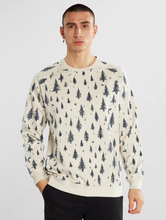 Sweatshirt Malmoe Pen Forest Dedicated Oat White Rainy Day 1
