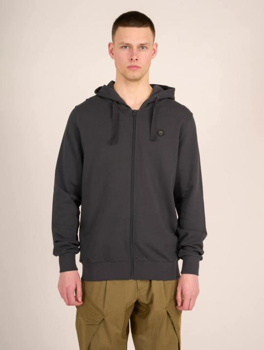 Sweatshirts & Hoodies Basic Zip Hood Badge Sweat Knowledge Cotton Apparel Phantom 1