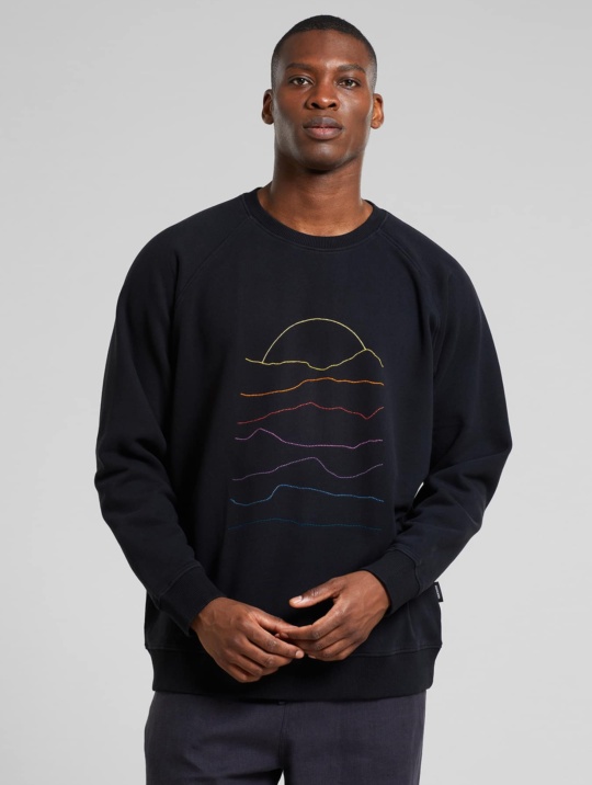 Sweatshirts & Hoodies Sweatshirt Malmoe Sunset Lines Emb Dedicated Black 1