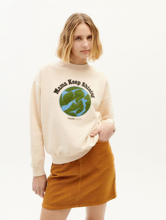 Sweatshirts & Hoodies Sweatshirt Mama Keep Shining Thinking Mu Ivory 1