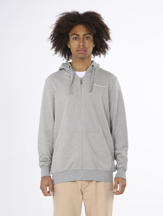 Sweatshirts & Hoodies Zip Hoodie Kangaroo Trademark Knowledge Cotton Apparel Grey Melange 1