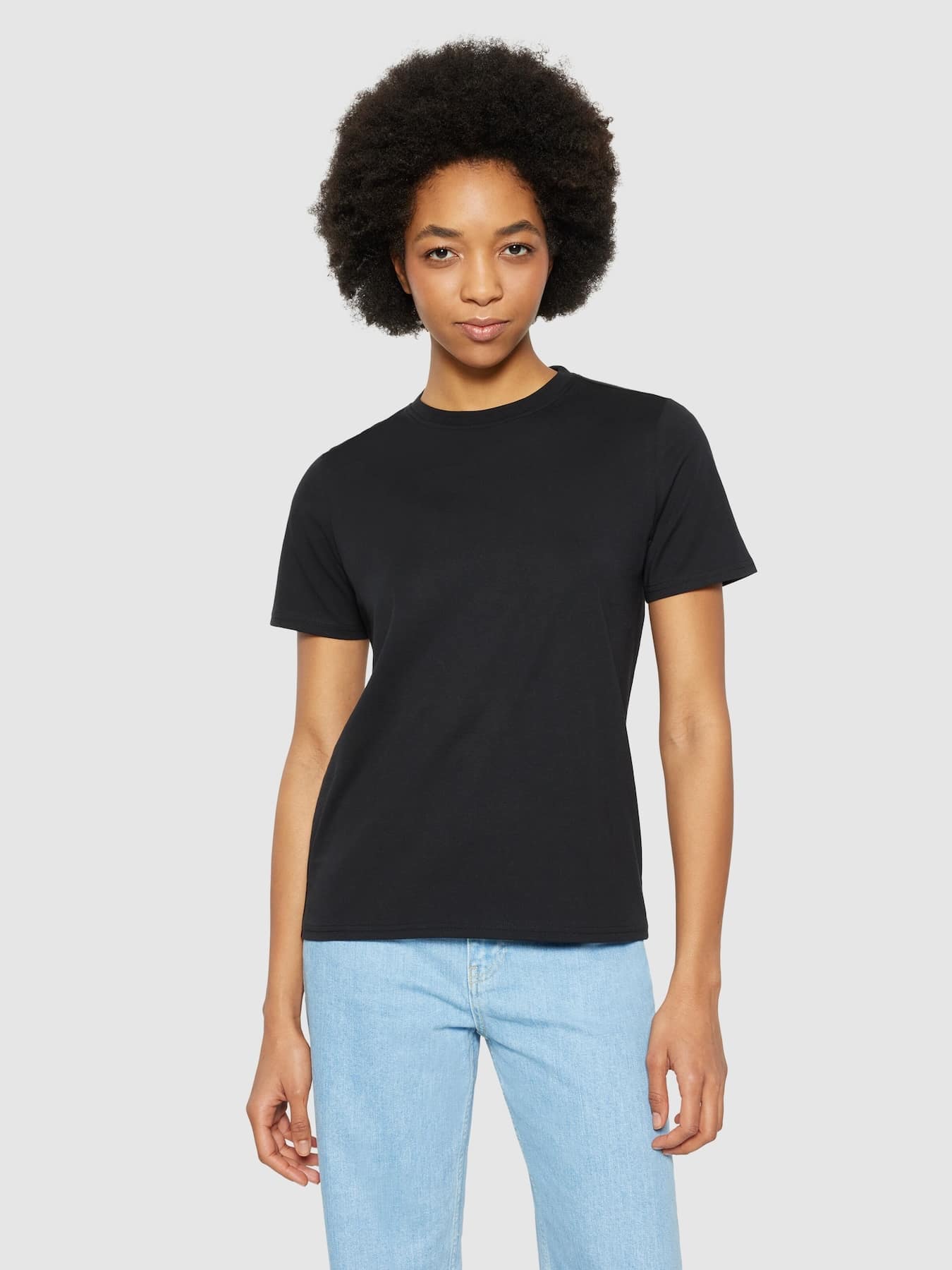 T Shirt Basic Pima Cotton Gots Knowledge Cotton Apparel Black 01