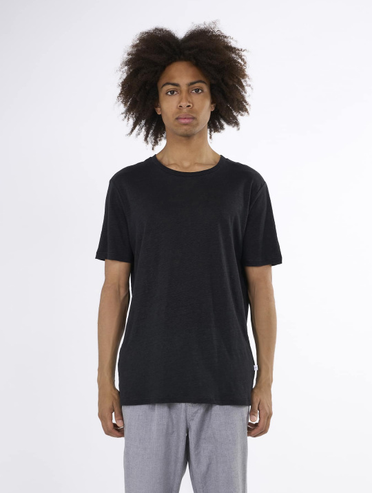 T Shirt Linen Knowledge Cotton Apparel Black Jet 01
