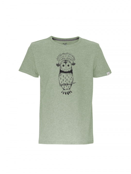 T Shirt Owl Zrcl Silver Green 1