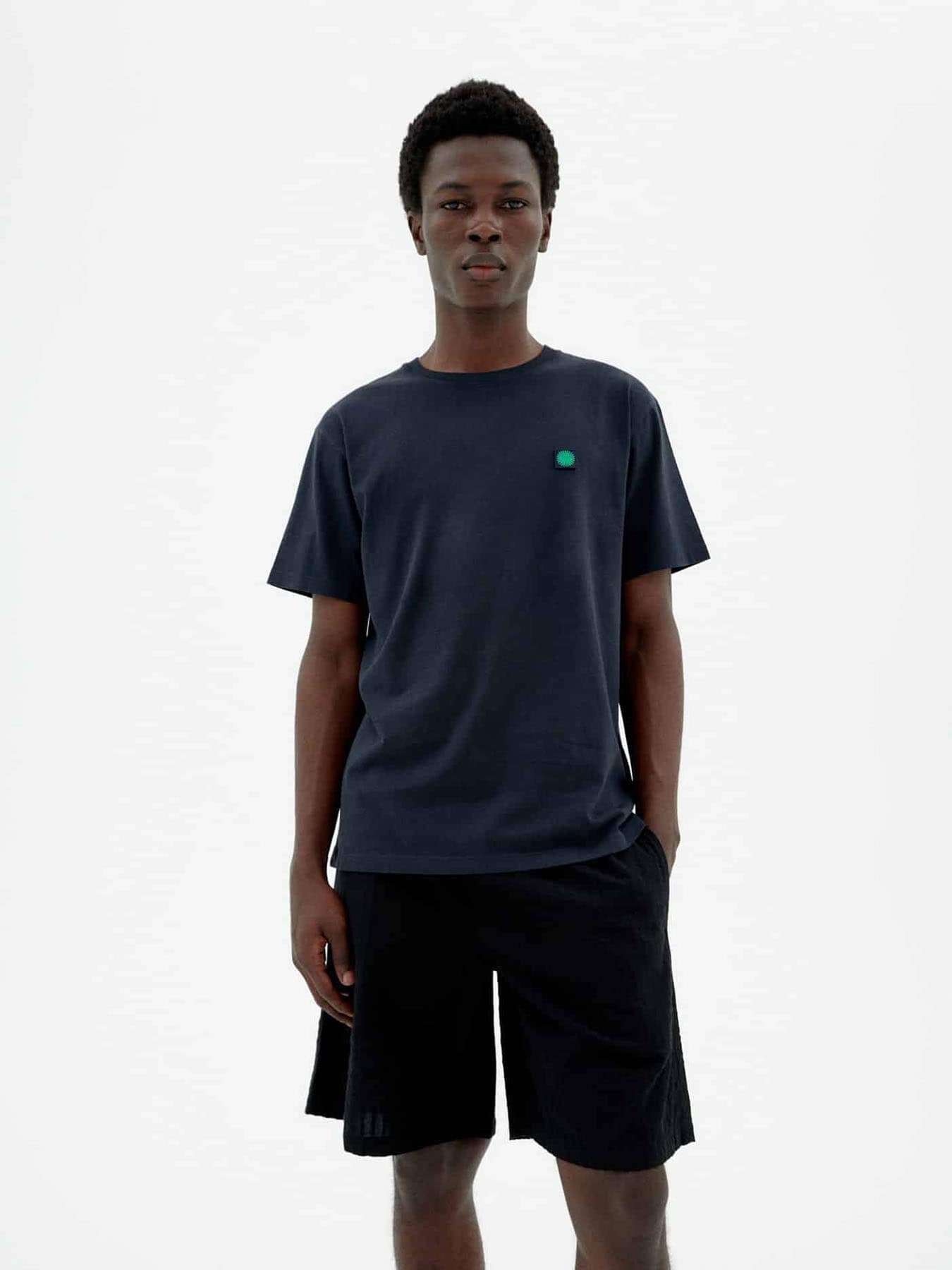 T Shirt Sol Contrast Thinking Mu Navy Tee 01
