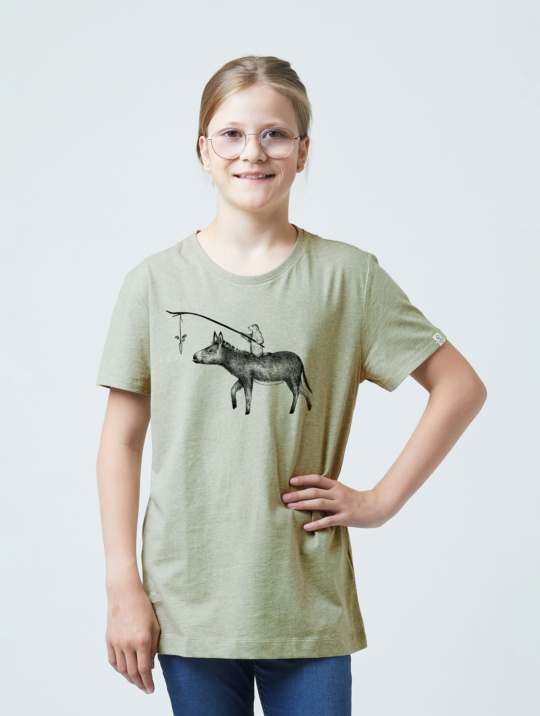T Shirts Kindershirt Donkey Zrcl Silvergreen 2