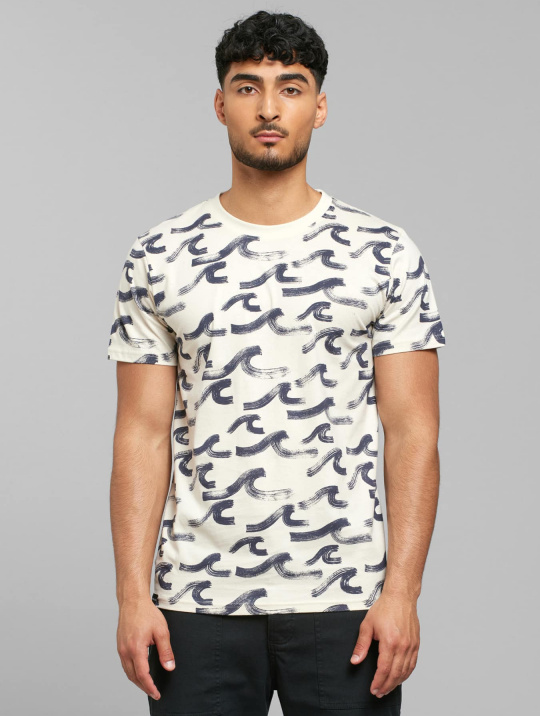 T Shirts T Shirt Brush Waves Dedicated Oat White 1