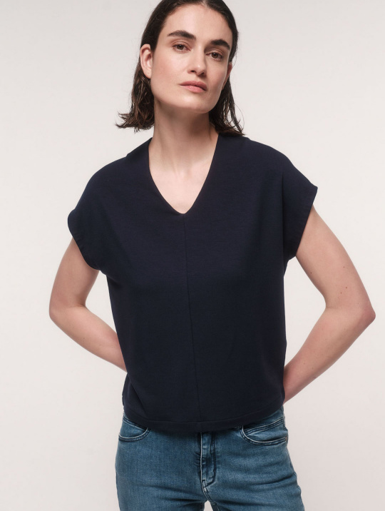 T Shirts & Tops Shirt Mit V Ausschnitt Lanius Night Blue 1