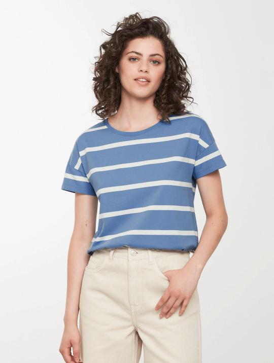 T Shirts & Tops T Shirt Cherry Stripes Recolution Water Blue 1