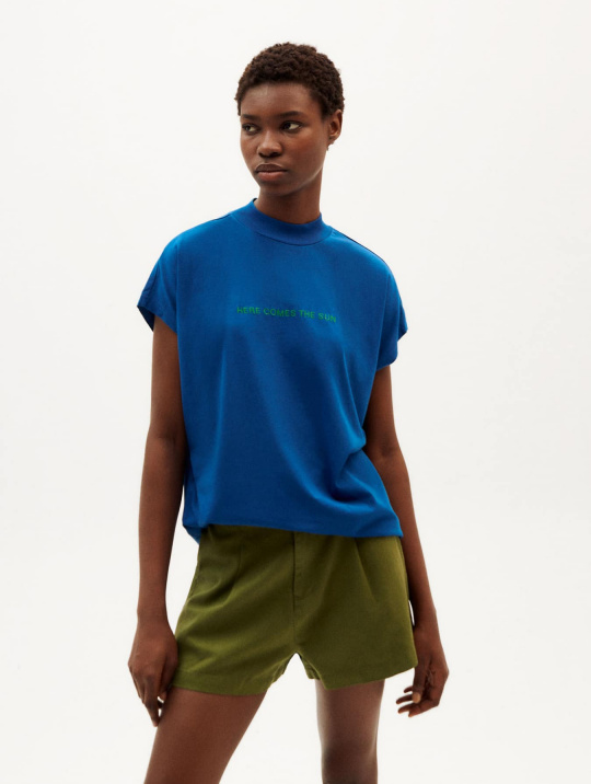 T Shirts & Tops T Shirt Here Comes The Sun Thinking Mu Blue 1