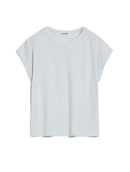 T Shirts & Tops T Shirt Oneliaa Lovely Stripes Armedangels Morning Sky Oatmilk 1