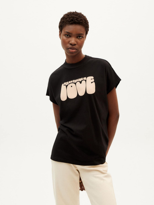 T Shirts & Tops T Shirt Yes Love Thinking Mu Black 1