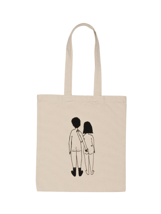 Taschen Leinentasche Naked Couple Back Helen B 1