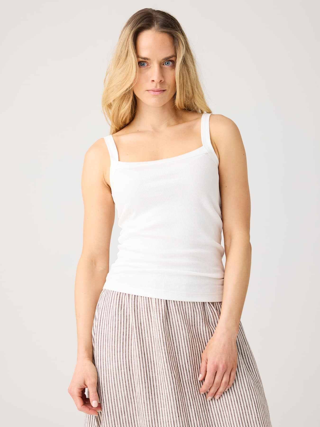 Top Rib Strap Knowledge Cotton Apparel White 01