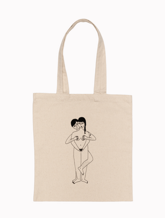 Tragetasche Tote Bag Faces Everywhere Helenb Beige 1